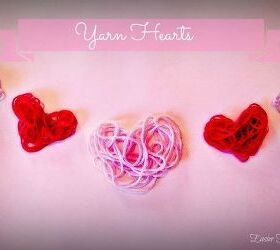 yarn hearts, crafts, seasonal holiday decor