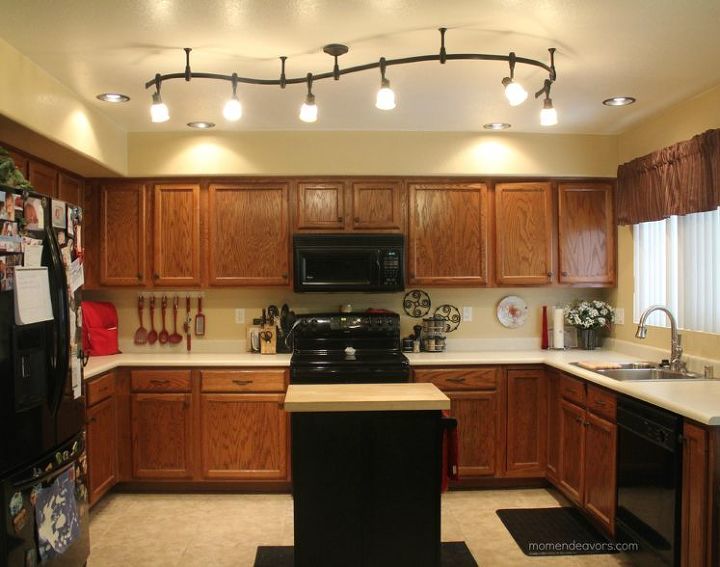 mini kitchen making amp lighting redo, home decor, kitchen design