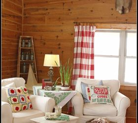 white slipcovered furniture in a log home, home decor, living room ideas, reupholster