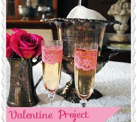 paint some champagne glasses with a lacey pattern, crafts, painting, valentines day ideas, Pretty Champagne glasses