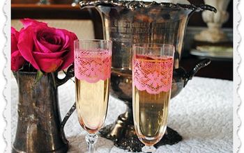 Paint some Champagne Glasses with a Lacey Pattern