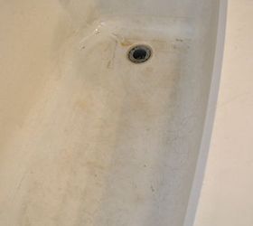 diy painted bathtub, bathroom, painting, This bathtub is 30 years old and has seen many renters come and go before we bought our condo It was stained but didn t have any cracks or chips so I decided to paint rather than replace