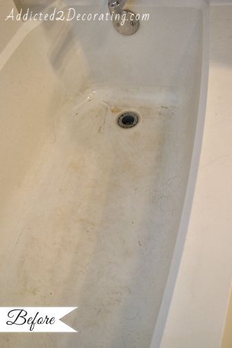 diy painted bathtub, bathroom, painting, This bathtub is 30 years old and has seen many renters come and go before we bought our condo It was stained but didn t have any cracks or chips so I decided to paint rather than replace