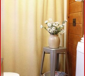 vintage hankies make a cute curtain for the guest bath, home decor