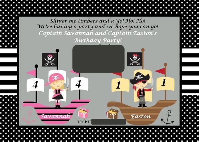 yo ho ho it s a girl amp boy pirate party i love a good diy birthday party, crafts, home decor, There are a lot of designers on Etsy who will create a custom invite for you for a nominal fee They will send you a jpeg of the image