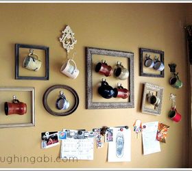coffee cup gallery wall displaying collections, home decor