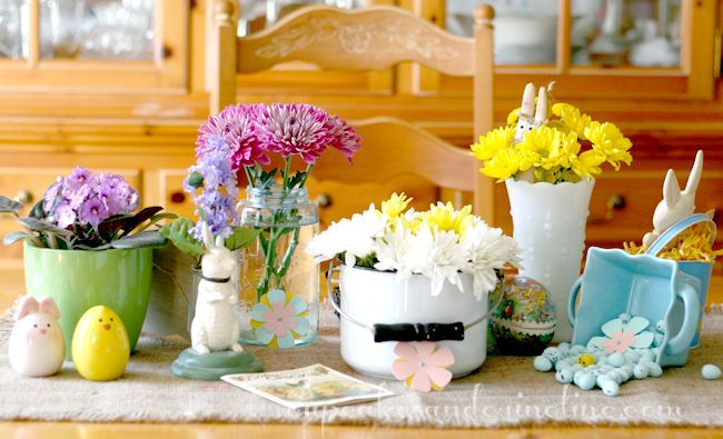 springtablescape for a kid friendly table, easter decorations, seasonal holiday d cor, Finished Tablescape