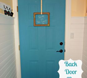 diy chalk paint chalkboard painted interior back door, chalk paint, chalkboard paint, doors, painting, Two coats and a little smooth sanding later the After