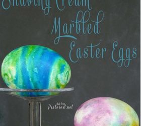 shaving cream marbled easter eggs, crafts