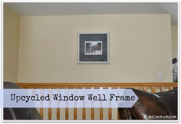 upcycled window well picture frame, crafts, repurposing upcycling
