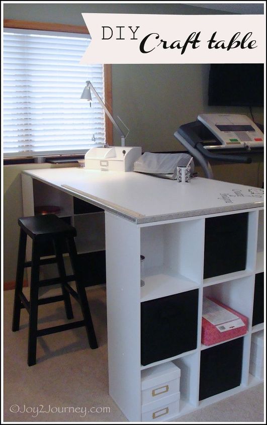 diy craft table, craft rooms, diy, painted furniture, 3x6 and lots of storage