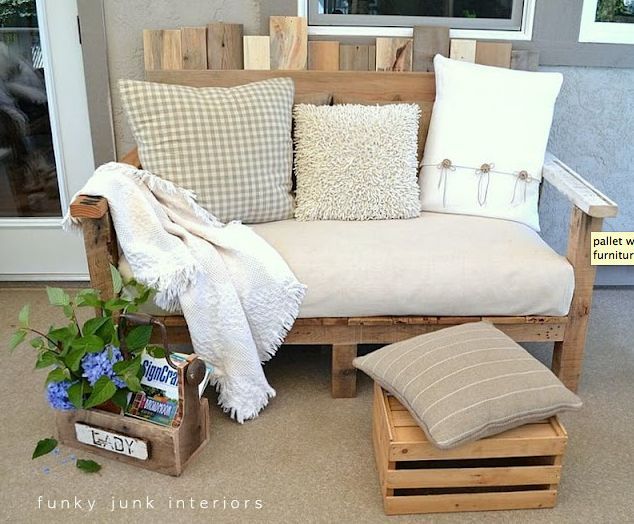 when a reclaimed lumber addict can t stop building entire collection here, gardening, home decor, outdoor furniture, outdoor living, painted furniture, pallet, woodworking projects, pallet wood sofa