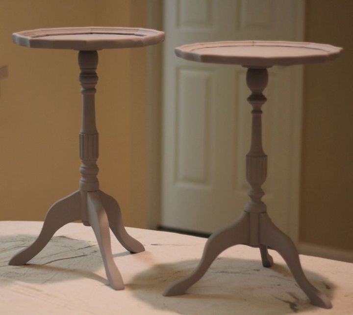 diy stenciled tables with a nailhead trim, painted furniture