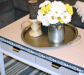 diy stenciled border coffee table, painted furniture