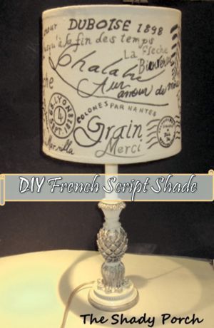 diy french script shade, crafts, home decor, DIY French Script Lamp Shade