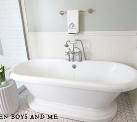 diy master bathroom, bathroom ideas, diy, home decor, home improvement, The pedestal tub is my favorite addition to the space