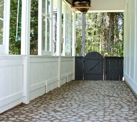 antique salvaged windows get a new lease on life, flooring, outdoor living, repurposing upcycling, windows, cobblestones finished