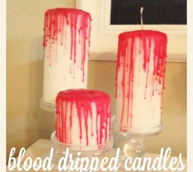 zombie themed wedding decor, crafts, Blood Dripped Candles for the guest tables