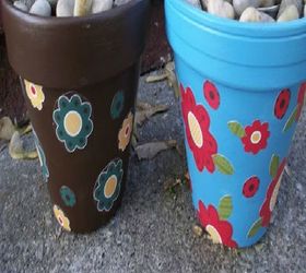 beautify your outdoor area with sterno can fire pots, crafts, outdoor living, Decorate a Terra Cotta or other fireproof pot