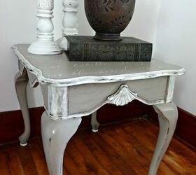 french stenciled end table, painted furniture, Sanded primed and gave her two coats of the neutral beige