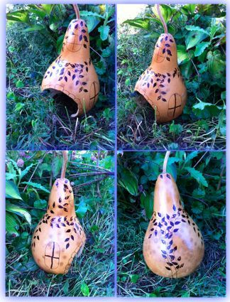 gourd toad house, crafts, Finished product from all angles