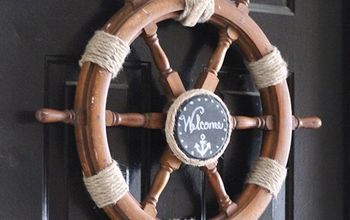 Upcycled Ship Helm Into Nautical Wreath