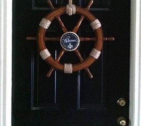 upcycled ship helm into nautical wreath, crafts, home decor, repurposing upcycling, wreaths