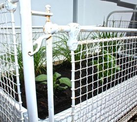 herb garden from an antique crib, gardening, repurposing upcycling, Detail of antique crib used for an herb garden