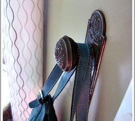 vintage doorknob repurposed as a purse hook, painted furniture, repurposing upcycling