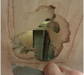 how to repair a small hole in your ceiling, The first task involves removing all the damaged ceiling area