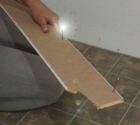 hwdiy replacing baseboards, diy, home maintenance repairs, how to, wall decor, woodworking projects, Watch out for the pointy nails Remove them as soon as you take the baseboard off the wall