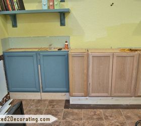 diy bookcase media wall, diy, painted furniture, shelving ideas, woodworking projects, I used stock wall cabinets 12 deep from Home Depot as lower cabinets so I had to build a base for them I was reusing some cabinets from a previous media wall attempt that didn t turn out so great which is why they re painted