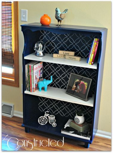 revamped bookcase hutch, painted furniture