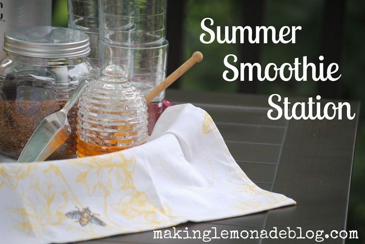 this summer s must have item a diy smoothie station, outdoor living, Love healthy smoothies but think they take too much time to make Here s the solution a smoothie station
