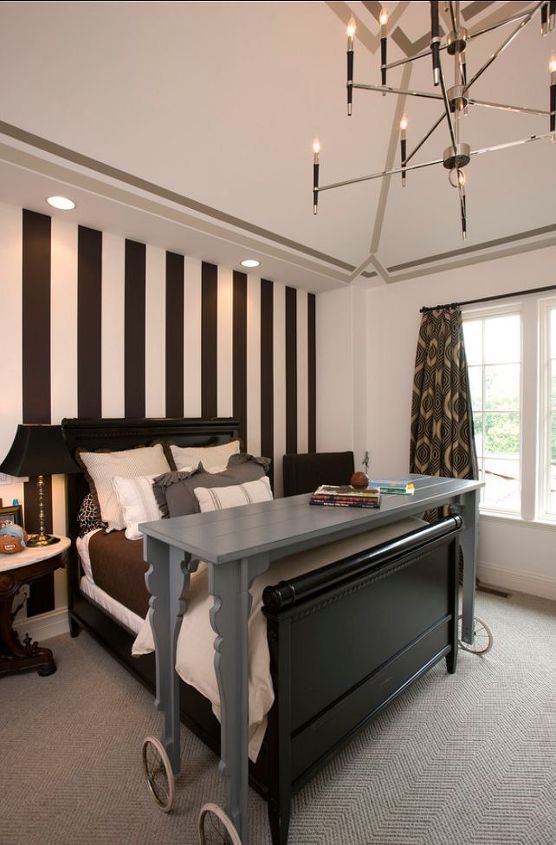 black trim is the simplest way to a stylish classic look, fireplaces mantels, home decor, Black stripes anchor this room and create an inexpensive feature wall