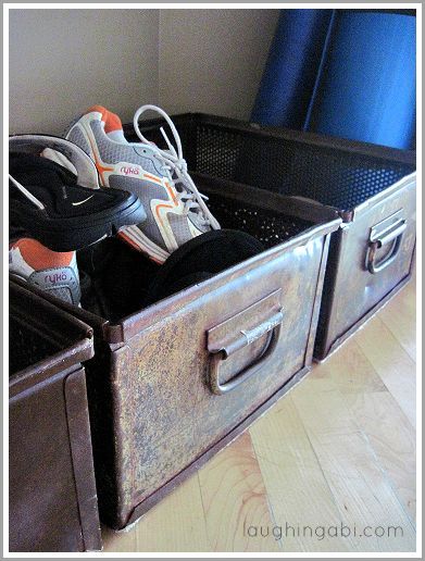 shoe storage made from repurposed aircraft part carriers, cleaning tips, repurposing upcycling, Shoes shoes shoes