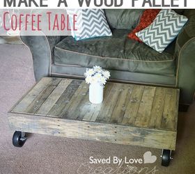 upcycled diy wood pallet coffee table, diy, how to, painted furniture, pallet, repurposing upcycling, woodworking projects, Reclaimed wood coffee table with casters by