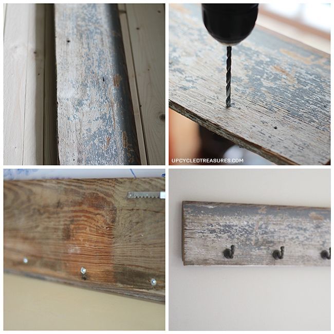3 easy upcycled projects, home decor, repurposing upcycling, storage ideas, urban living, DIY Key Hook Rack with reclaimed wood and old hooks