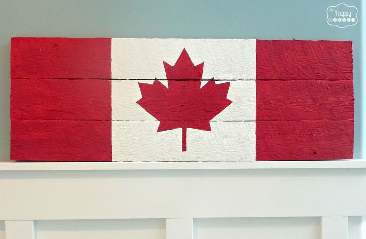tutorial de la bandera de canada, Bandera de Canad DIY en madera de palet viejo