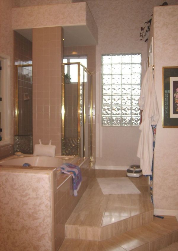 our homeowners expressed a desire to change their early 90 s inspired pink bathroom, bathroom ideas, home decor, BEFORE