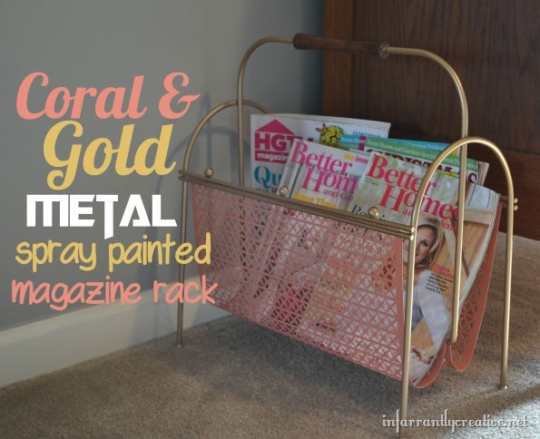 vintage metal magazine rack revamp, painted furniture