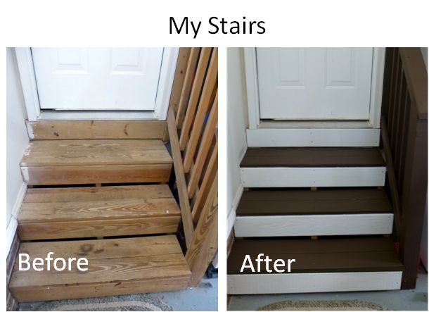 renewing boring garage steps, The before and after Why I never did something to the steps before is beyond me