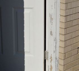 paint an exterior door and make it look awesome, curb appeal, doors, painting, Our old door and jamb were looking sad at best
