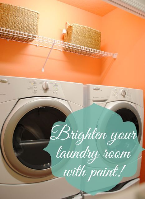 add a pop of color to brighten your laundry space, home decor, laundry rooms, painting