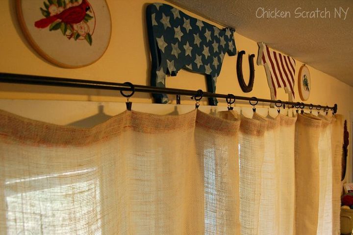 easy diy burlap curtains, home decor, reupholster, window treatments