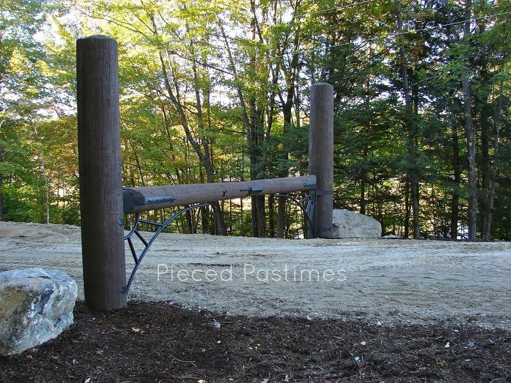 pole gate entrance, curb appeal, diy, fences, outdoor living, woodworking projects, The completed gate is strong and sturdy and should stand for many years to come