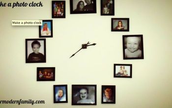  Faça um grande relógio com suas fotos de família favoritas!