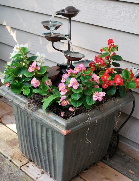 A Deck Water Feature From Goodwill Find Hometalk Once I Got The Goo Cleaned Off Thrift Fountain