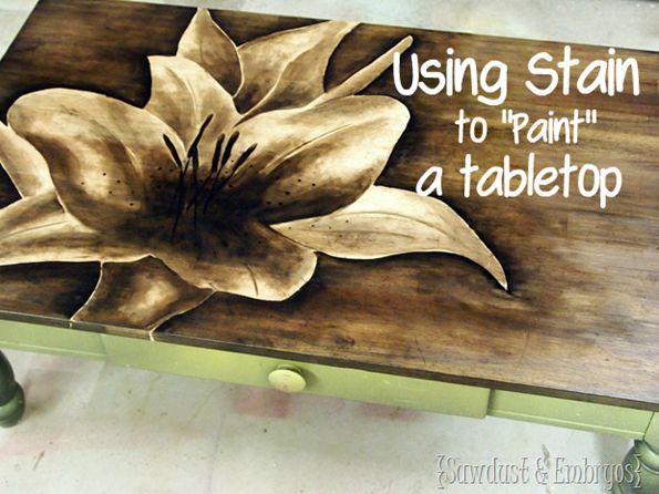 shade painting with stain, painted furniture