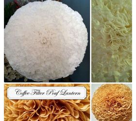paper lanterns coffee filters heavenly, crafts, Coffee Filter Pouf Lantern